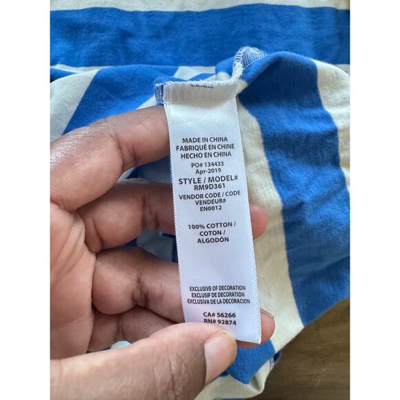 Splendid Racerback Tank Dress Women’s Blue White Stripe Cotton Nautical Casual - Picture 6 of 6